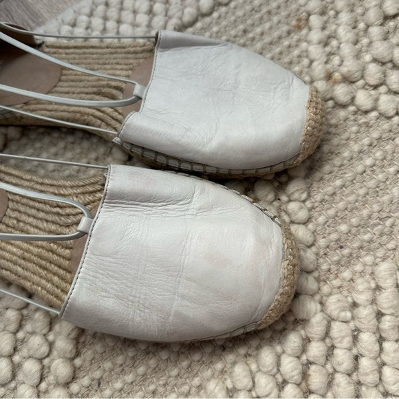 New Eileen Fisher Lee D'Orsay Leather Espadrille Flats, Cream  11 - Picture 9 of 9